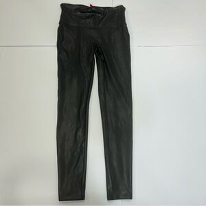 Spanx Black Faux Leather High Waist Leggings women’s Size Large